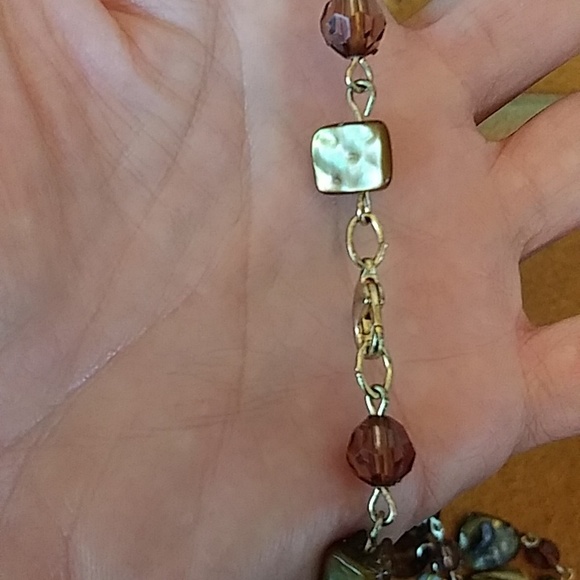 Sea Shell Embellished Bronze And Tan Stament Necklace - Picture 14 of 17